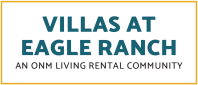 A sign that says Villas at Eagle Ranch, an OINM living rental community.